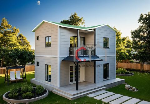 Çelik Yapım Merkezi 2+1 Çift Katlı Prefabrik Ev 100 m2