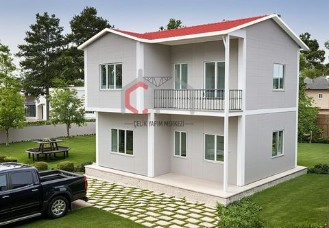 Çelik Yapım Merkezi 3+1 Çift Katlı Prefabrik Ev 105 m2