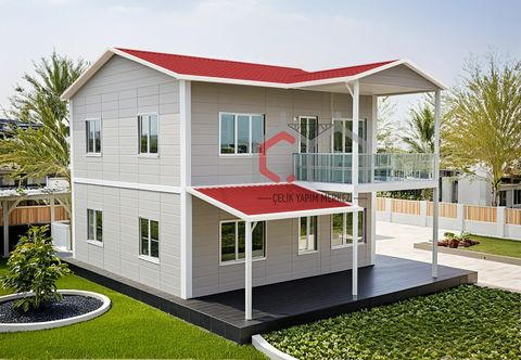 Çelik Yapım Merkezi 4+1 Çift Katlı Prefabrik Ev 149 m2