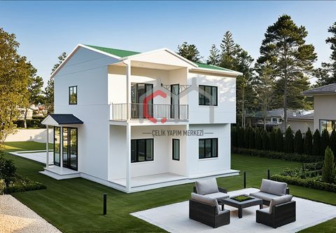 Çelik Yapım Merkezi 4+1 Çift Katlı Prefabrik Ev 150 m2