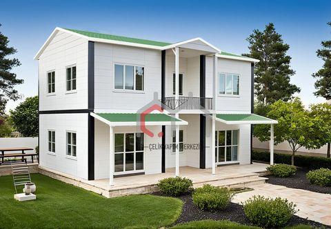 Çelik Yapım Merkezi 4+1 Çift Katlı Prefabrik Ev 158 m2