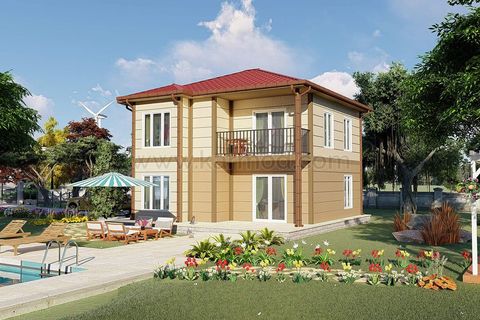 Karmod Prefabrik 140 m2 Çift Katlı Çelik Ev 3+1