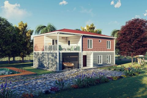Karmod Prefabrik 194 m2 Çift Katlı Çelik Ev 3+1