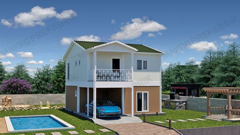 Makro Prefabrik İki Katlı Prefabrik Ev Fiyatı 132 m2
