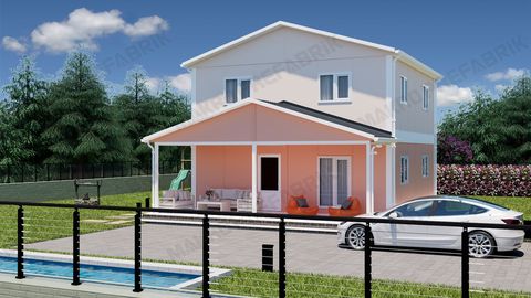 Makro Prefabrik İki Katlı Prefabrik Ev Fiyatı 143 m2