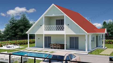 Makro Prefabrik İki Katlı Prefabrik Ev Fiyatı 156 m2
