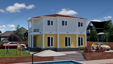 Makro Prefabrik İki Katlı Prefabrik Ev Fiyatı 174 m2