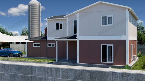 Makro Prefabrik İki Katlı Prefabrik Ev Fiyatı 200 m2