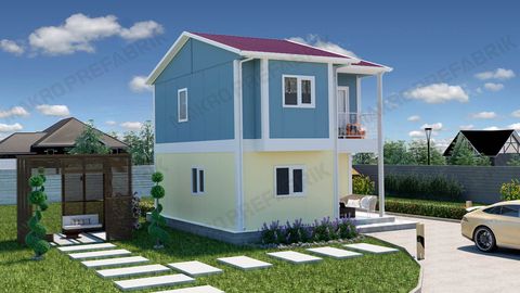 Makro Prefabrik İki Katlı Prefabrik Ev Fiyatı 95 m2