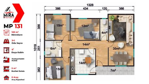 Mira Prefabrik 120 m2 Prefabrik Ev (MP131)