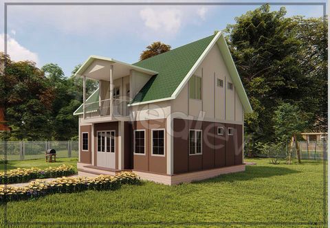 Prefabrik Evim Dubleks Prefabrik Ev 123 m2 Dik Çatılı (IMPC1230)